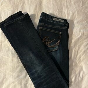 Express 0s slim fit, ultra low rise, barely boot cut jeans